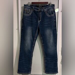True Luck Mens Size‎ 34 x 30 Bootcut Heavy Stiching Jeans